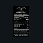 Honey Nutrition Facts with Infant Warning & Bee    Label<br><div class="desc">Vintage honeybee with Heading "100% Pure Local Honey" Nutrition Facts. Meets latest guidelines for nutrition facts as mandated by the National Honey Board. National Honey Board Infant Warning added. Black Background.</div>