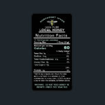 Honey Nutrition Facts with Infant Warning & Bee    Label<br><div class="desc">Vintage honeybee with Heading "100% Pure Local Honey" Nutrition Facts. Meets latest guidelines for nutrition facts as mandated by the National Honey Board. National Honey Board Infant Warning added. Black Background.</div>