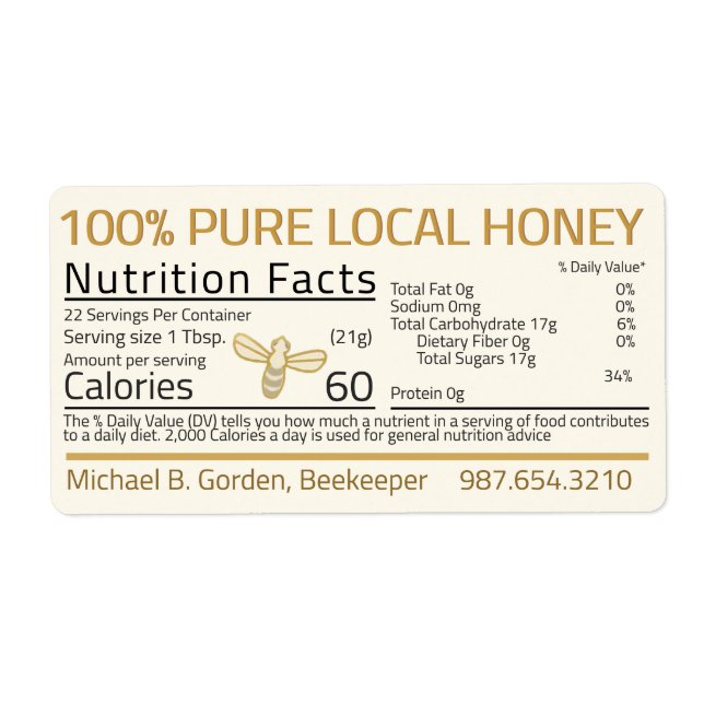 Honey Nutrition Little Bee Expédition Étiquettes (Devant)