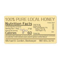 Honey Nutrition Little Bee Return Address Labels 