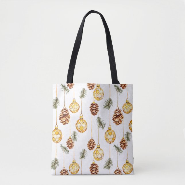 Honey Pine Cones Christmas Tote Bag (Front)