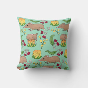 Honey Possum Throw Pillow