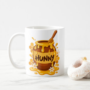 Honey Pot Quote "Hunny" Sweet Foodie Art Coffee Mug