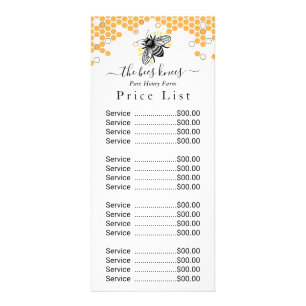 Honey Price List Custom Price list Rack Card