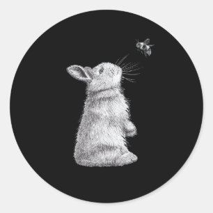 Honey Rabbit & Bumble Bee Bunny Lover Gift Classic Round Sticker