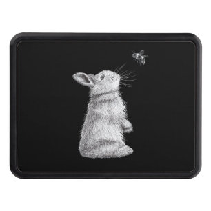 Honey Rabbit & Bumble Bee Bunny Lover Gift Trailer Hitch Cover
