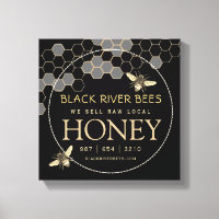 Honey Sign Beekeeper Gold Honeycomb Bees