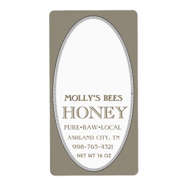 Honey Skep with Border Address or Shipping Brown  (Front)