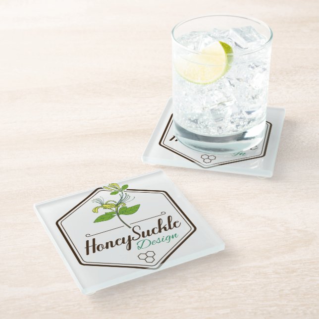 Honey Suckle  Glass Coaster (Angled)