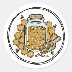 Honey Sugar Scrub Label Illustration   Honeycomb 