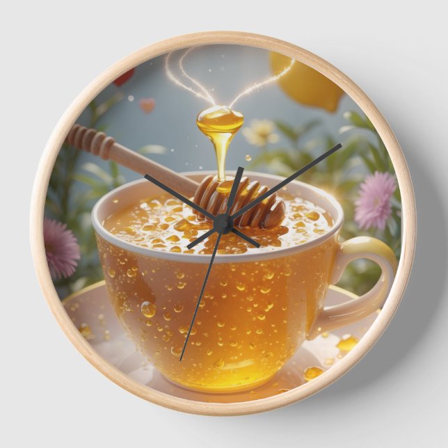 Honey Tea Cup Wall Clock (Front)