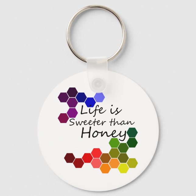 Honey Theme With Positive Words Keychain (Front)