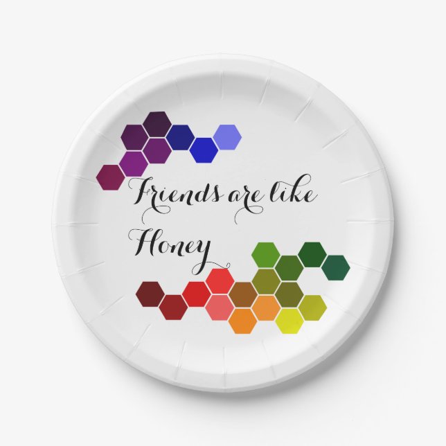 Honey Theme With Positive Words Paper Plate (Front)