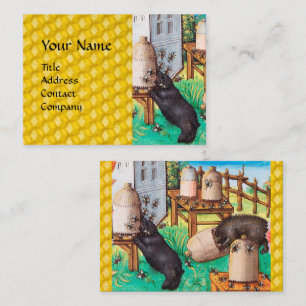 HONEY THIEF BEARS,BEES,BEE HIVES Medieval Apiary Business Card