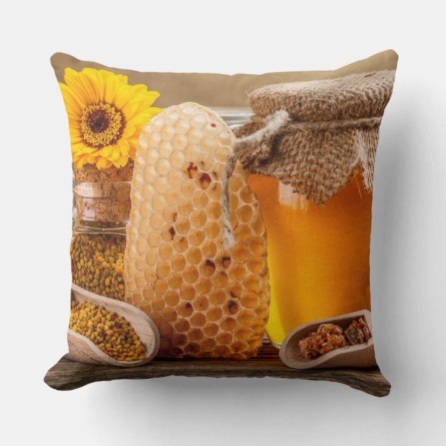 Honey Throw Pillow (Front)