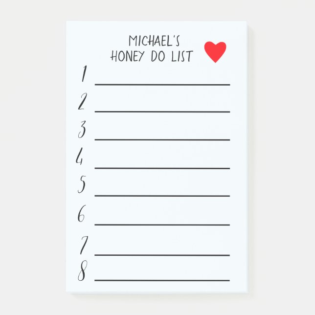Honey To Do List personalized Post-it Notes (Front)