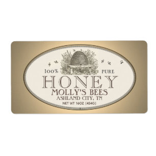 Honey Vintage Skep Product Label (horizontal)