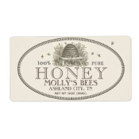 Honey Vintage Skep Product Label (horizontal)