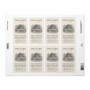 Honey Vintage Skep Shipping Label