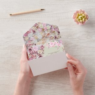 Honey Yellow Pink Floral Arch Summer All In One Invitation