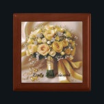 Honey Yellow Roses Wedding Bouquet, Gift Box<br><div class="desc">Pictured Is A Pretty Yellow Rose Wedding Bouquet Tied With Yellow Satin Ribbon And With A Sprinkle Of Yellow Gemstones.</div>