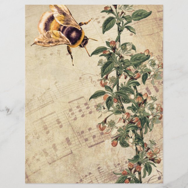 Honeybee and Apple Blossom with Music Background  (Front)