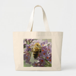 Honeybee and Buddleia Flowers Tote Bag