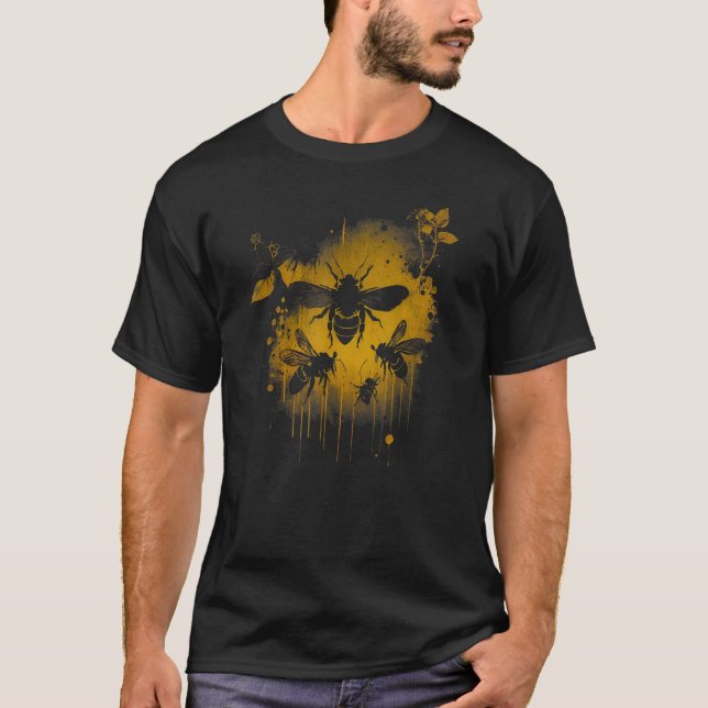 Honeybee and bumble bee for American hive beekeepe T-Shirt (Front)