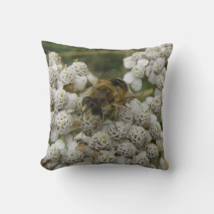 Honeybee and Flowers Pillow