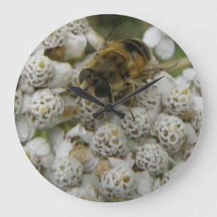 Honeybee and Flowers Wall Clock
