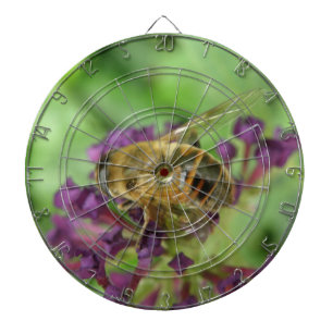 Honeybee and Purple Flowers Dart Board