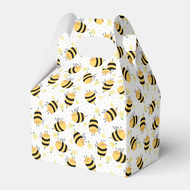 Honeybee and Sunflowers Favor Box (Front Side)