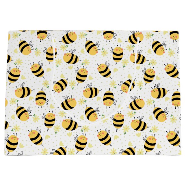 Honeybee and Sunflowers Large Gift Bag (Front)