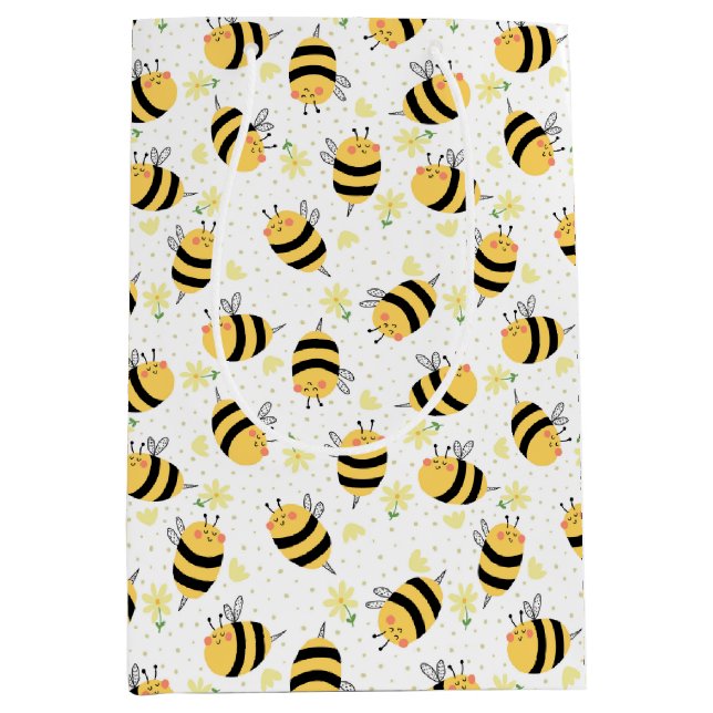 Honeybee and Sunflowers Medium Gift Bag (Front)