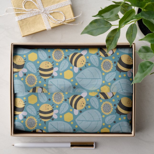 Honeybee and Sunflowers Tissue Paper (Gift)