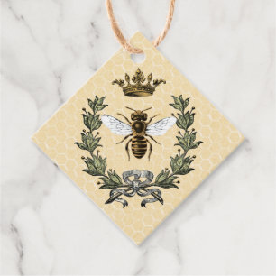 Honeybee Apiary Crown and Wreath Favour Tags
