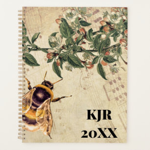Honeybee Apple Blossoms and Sheet Music Planner