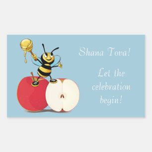 Honeybee Apple Rosh HaShana Sticker