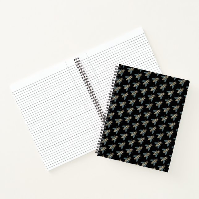 Honeybee (black) - Spiral Notebook (Inside)