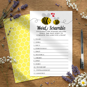 Honeybee Bridal Shower Word Scramble Game