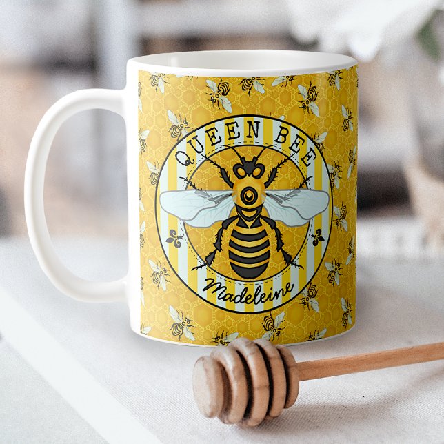 Honeybee Bumblebee Queen Bee Pretty | Personalized Coffee Mug (Creator Uploaded)
