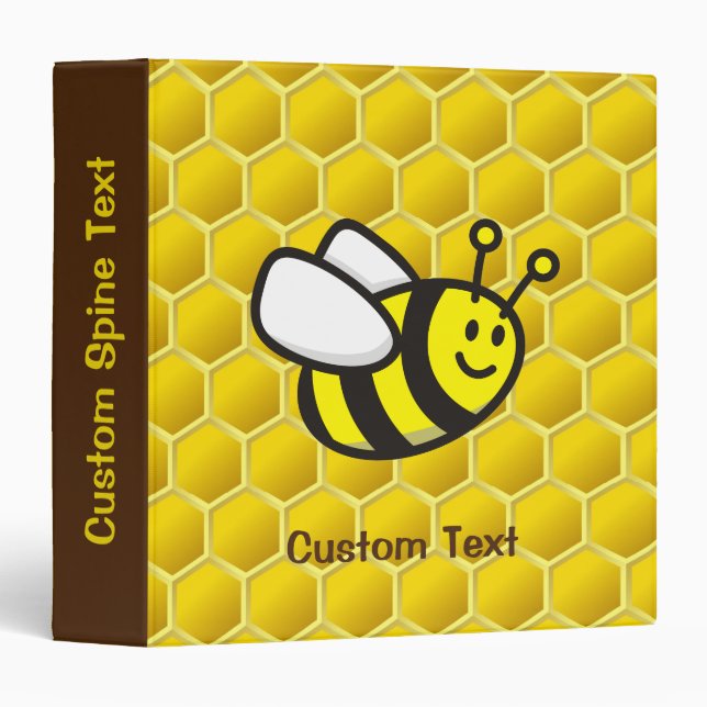 Honeybee Cartoon 3 Ring Binder (Front/Spine)