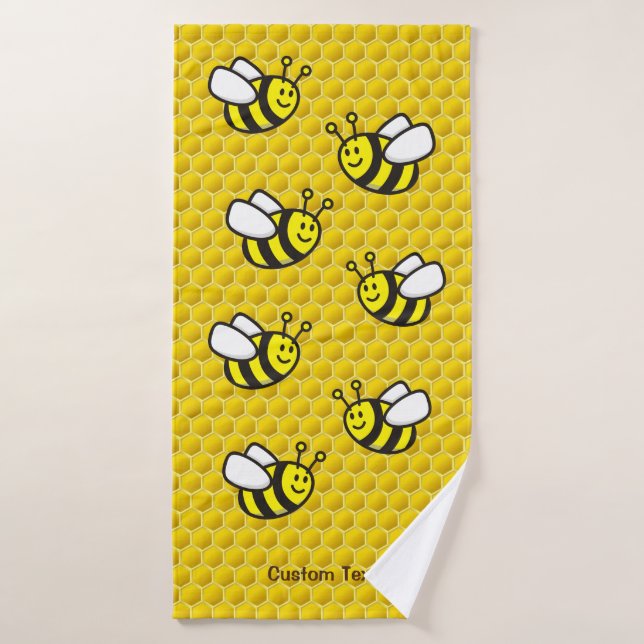 Honeybee Cartoon Bath Towel Set (Bath Towel)