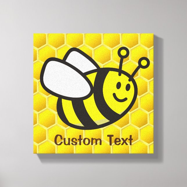 Honeybee Cartoon Canvas Print (Front)