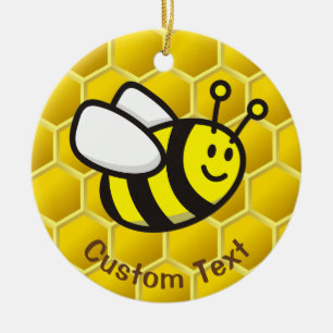 Honeybee Cartoon Ceramic Ornament