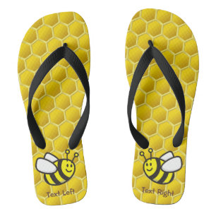 Honeybee cartoon flip flops