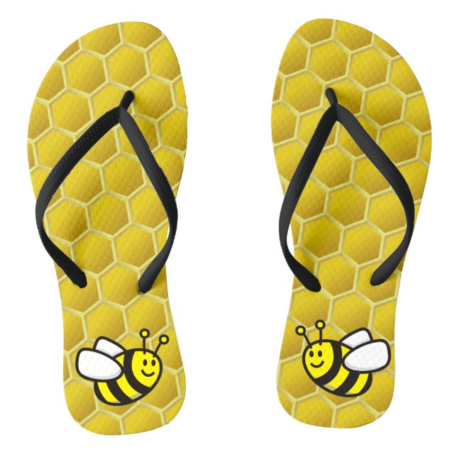Honeybee Cartoon Flip Flops (Footbed)