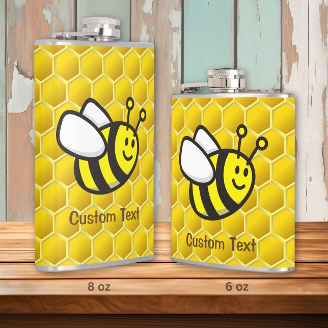 Honeybee cartoon hip flask (Creator Uploaded)