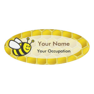 Honeybee Cartoon Name Tag