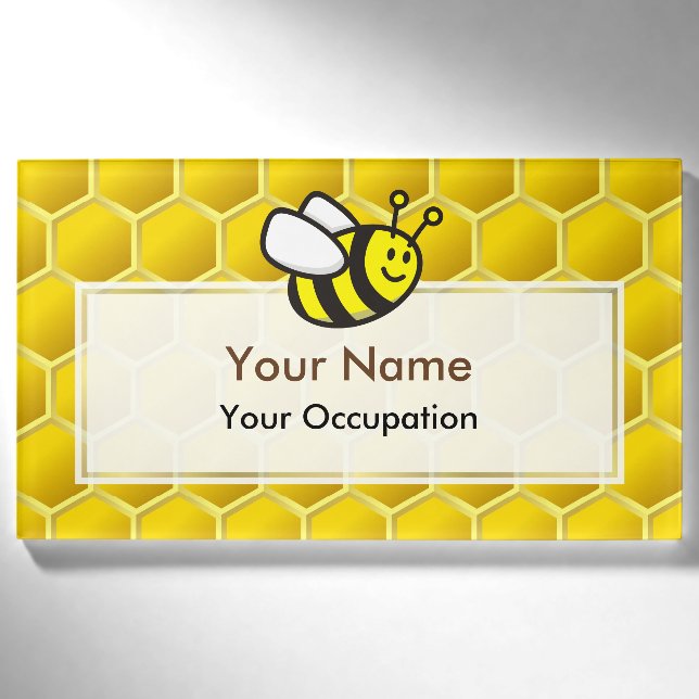 Honeybee Cartoon Name Tag (Front)